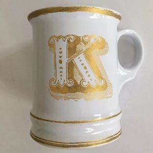 Williams Sonoma Initial monogram K Coffee Mug